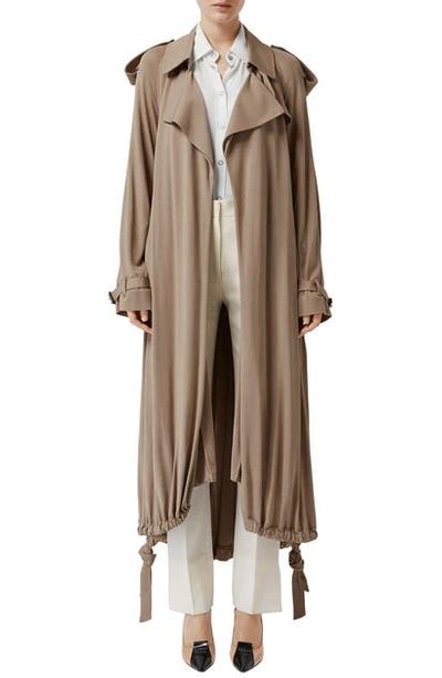 ISO Burberry Cyla Drawstring Hem Wrap Trench Coat : 